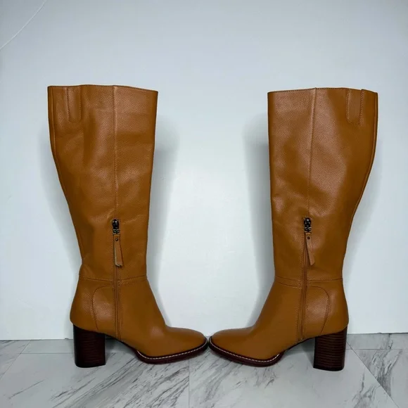 Sam Edelman Elsy Brown Leather Heeled Tall Boot 6 1/2 M - Picture 5 of 15